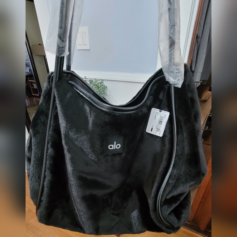 Alo Faux Fur Tote - Black